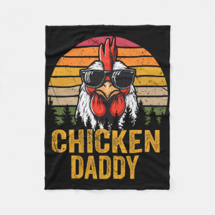 Chicken Daddy Vintage Rooster For Dad Farmer Fathe Fleece Blanket