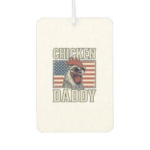 Chicken Daddy Vintage Rooster Patriotic Air Freshener