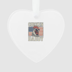Chicken Daddy Vintage Rooster Patriotic Ornament