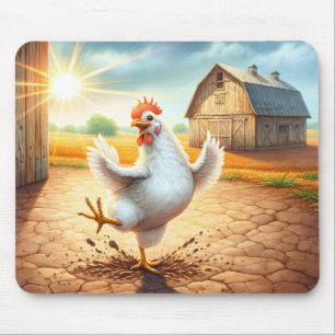 Chicken Dancing In Barnyard Mouse Pad