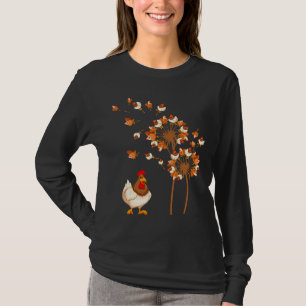 Chicken Dandelion Flower Chicken   T-Shirt