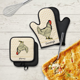 Chicken Dinner Winner Winner Oven Mitt & Pot Holder Set