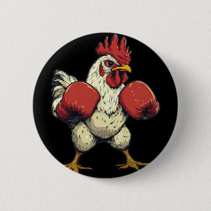 Chicken Dressed As A Boxer Funny Boxing  2 Inch Round Button