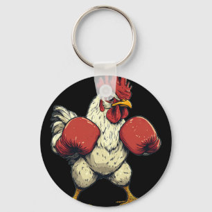 Chicken Dressed As A Boxer Funny Boxing Keychain