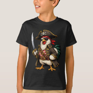 Chicken Dressed As A Pirate Funny Chicken Hallowee T-Shirt
