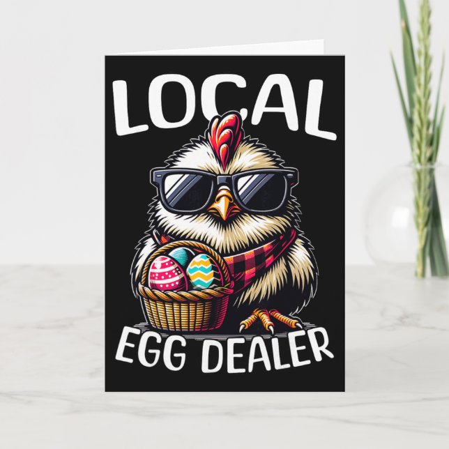 Chicken Easter Chicken Local Egg Dealer  Card (Front)