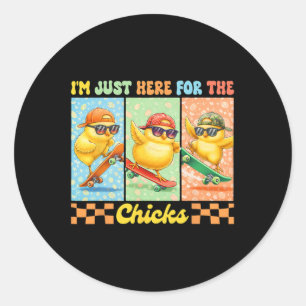 Chicken Easter Day Farm Animal Lover I'm Just Here Classic Round Sticker