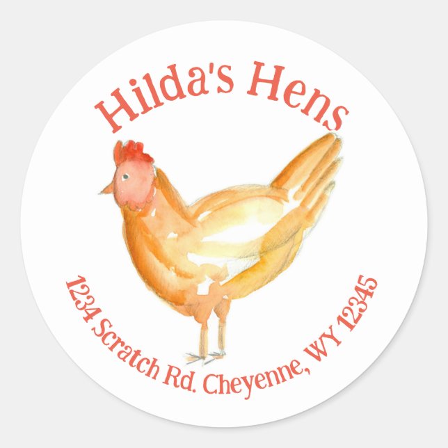 Chicken Egg Carton Sticker Return Address Business (Front)