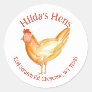 Chicken Egg Carton Sticker Return Address Business