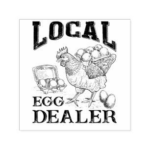 Chicken Egg Dealer Funny Rubber Stamp
