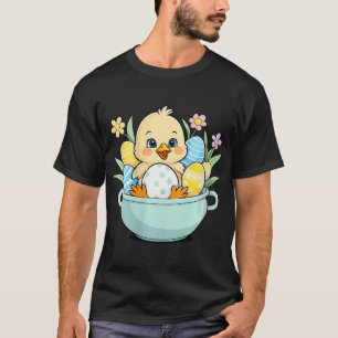 Chicken Egg Hunting Easter Bunny Ears Farm Animal  T-Shirt