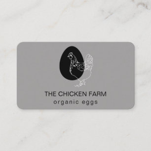Chicken Egg Logo Hen for Country Farm Business Car Card