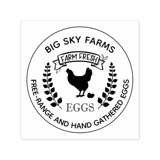 Chicken Eggs Farm Fresh Eggs  Self-inking Stamp (Design)