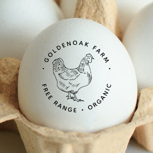Chicken Eggs Personalized Simple Hand Sketch Farm Rubber Stamp