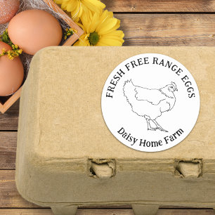Chicken Eggs Simple Hand Drawn Personalized Classic Round Sticker