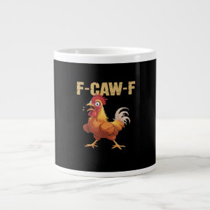 Chicken F-Caw-F Classic Funny Retro Large Coffee Mug