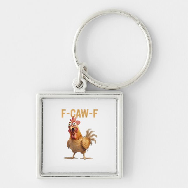 Chicken F-Caw-F Classic Keychain (Front)