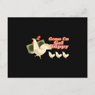 Chicken family postcard