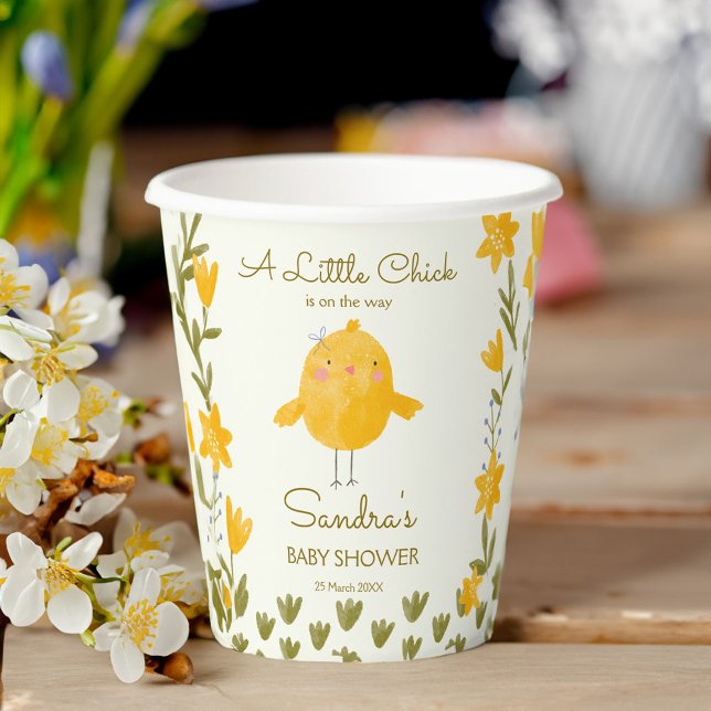 Chicken farm animals whimsical baby shower paper cups (Chicken farm animals whimsical spring baby shower personalized paper cups)