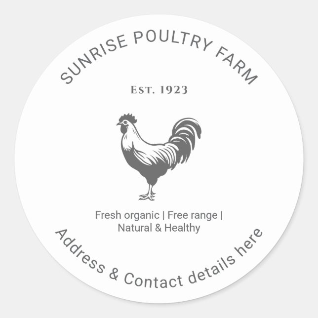 Chicken Farm  Classic Round Sticker (Front)
