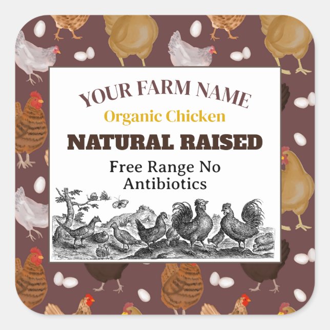 Chicken Farm Custom Label Sticker (Front)