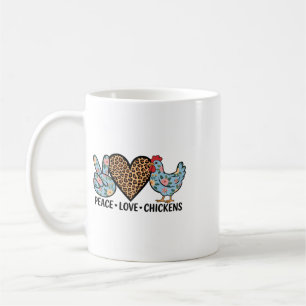 Chicken Farm Farming Peace Love Chickens For Women Coffee Mug