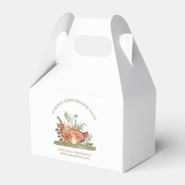 Chicken Farm Fresh Egg service Favor Box (Front Side)