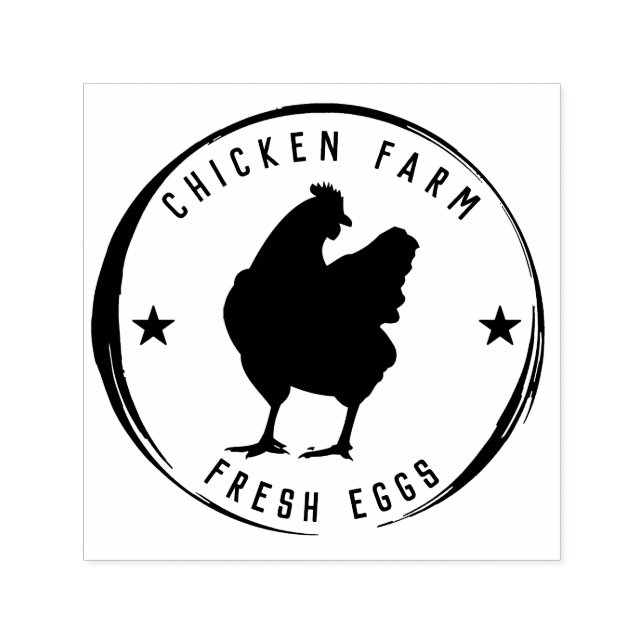 Chicken Farm Fresh Eggs Country Hen Self-inking Stamp (Design)