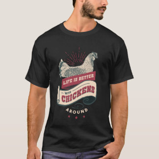 Chicken Farm Life T-shirt Vintage, Drôle poulet