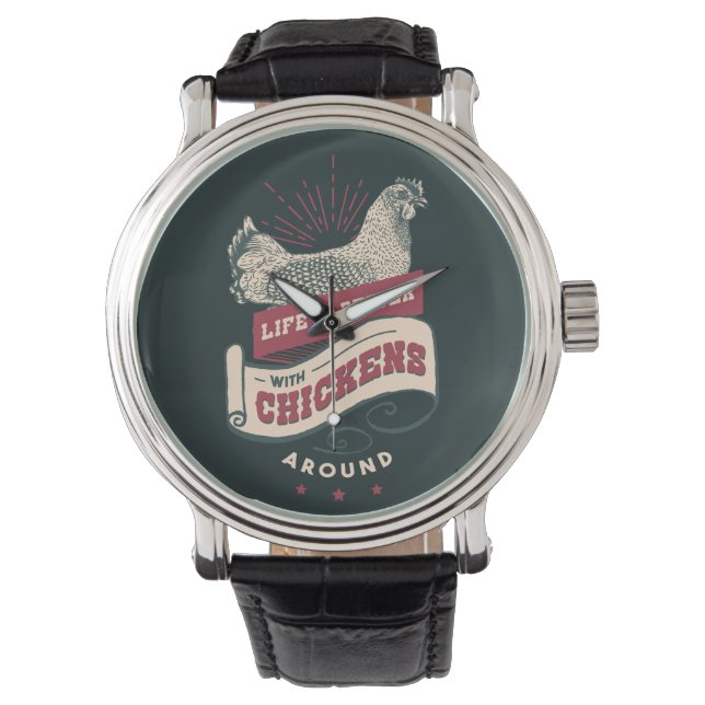 Chicken Farm Life Vintage Watch (Front)