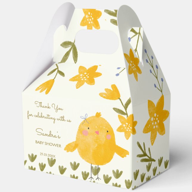 Chicken farm spring baby shower favours custom favor box (Front)