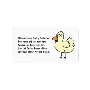 Chicken Farmer Cartoon Hen Label