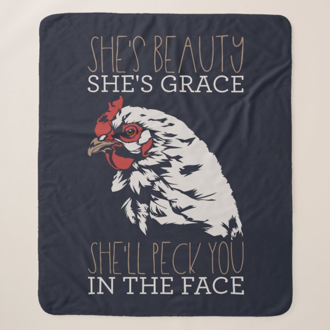 Chicken Farmer She's Grace Beauty Sherpa Blanket (Front)