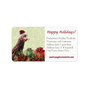 Chicken Farmer Xmas Hen Customized Business Label
