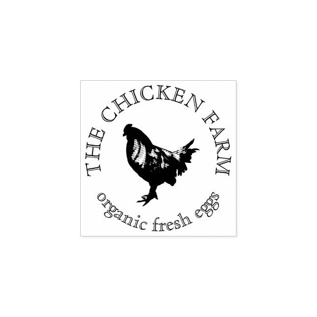 Chicken Farmhouse Egg Rubber Stamp (Imprint)
