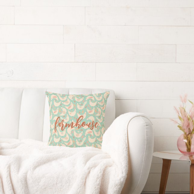 Chicken Farmhouse Throw Pillow (Couch)