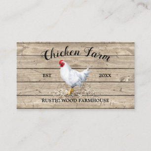 Chicken Farmhouse Wood Rustic Egg Hen Business Card