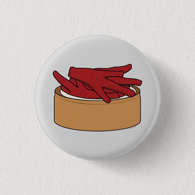 Chicken Feet Dim Sum Chinese Phoenix Claw steamed 1 Inch Round Button (Front)