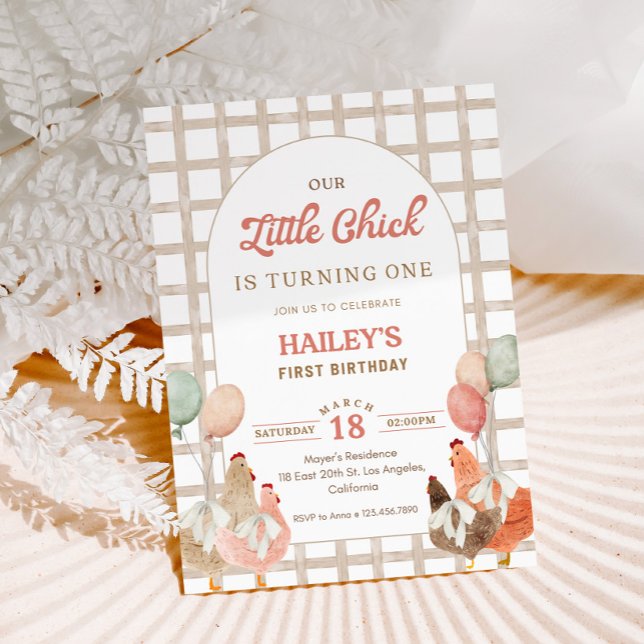 Chicken First Birthday Invitation (Creator Uploaded)