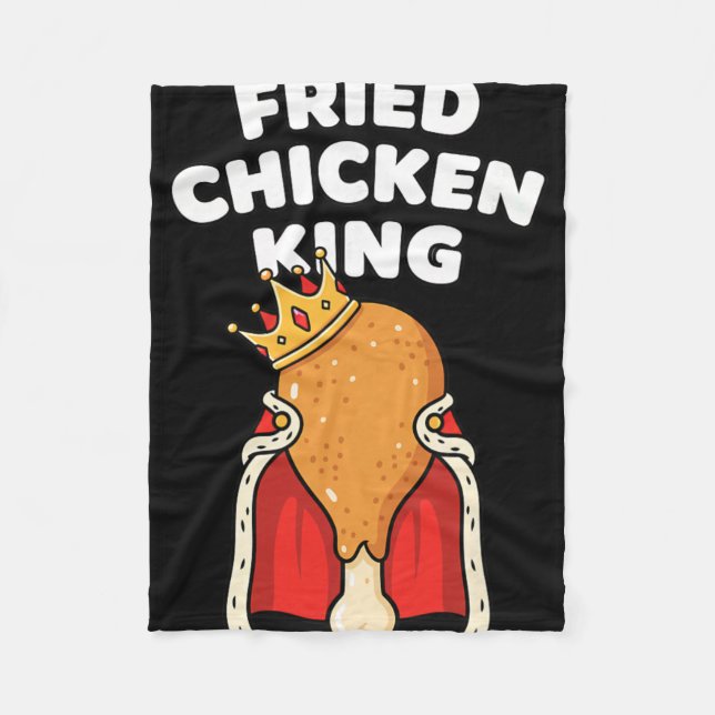 Chicken Fried Chicken King Drumstick Crown  Fleece Blanket (Front)
