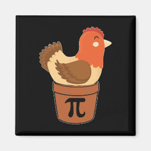 Chicken Funny Maths Engineer Nerd Birthday Gift Pi Magnet