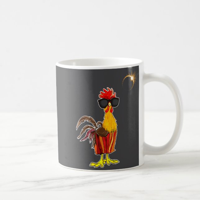 Chicken Funny Rooster Funny Total Solar Eclipse Ap Coffee Mug (Right)