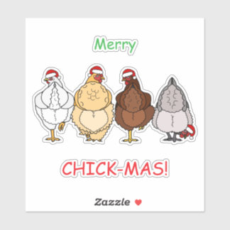 chicken funny X'mas sticker