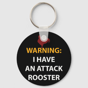 Chicken Gag Gift Funny Attack Rooster Shirt Keychain