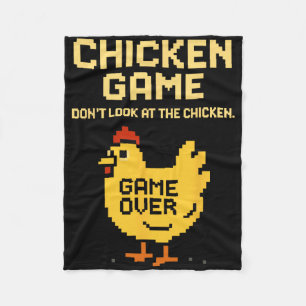 Chicken Game Don't Look At The Chicken Funny Chick Fleece Blanket