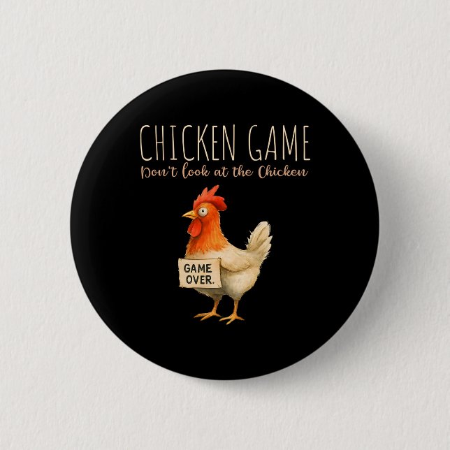 Chicken Game Funny Rooster Design  2 Inch Round Button (Front)