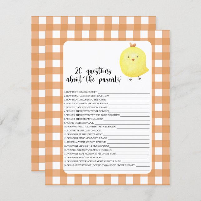 Chicken - games - 20 questions about the parents (Front/Back)