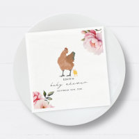Chicken Girl Pink Floral Baby Shower Chick