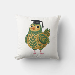 Chicken Graduation Cap Throw Pillow