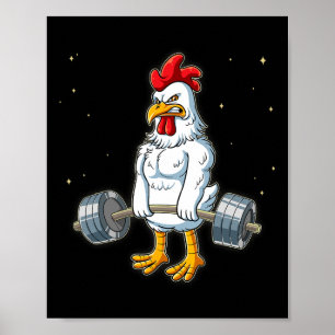 Chicken Gym Weight Training Deadlift  Poster